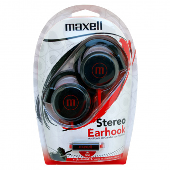 AUDIFONO MAXELL EARHOOK C/MICROF ROJO
