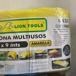 LONA USO RUDO AMARILLA 6 X 9 METROS LION TOOLS