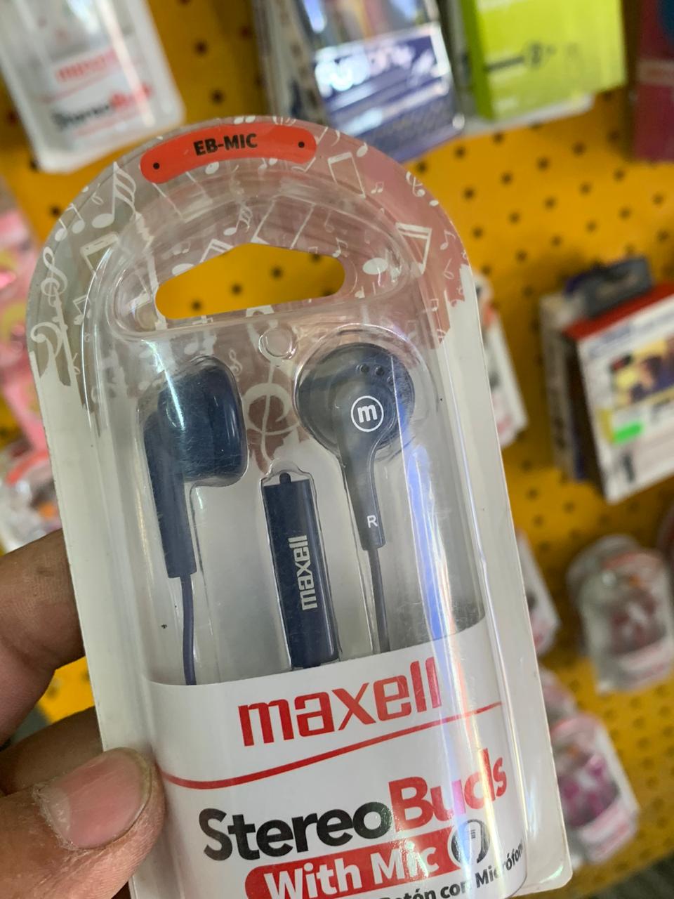 AUDIFONO MAXELL BUDS MIC Y CONTROL AZUL